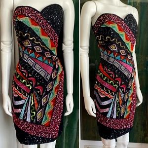 Vintage sequins on silk Leslie Fay GORGEOUS beaded